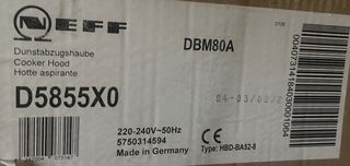 NEFF D5855X0 Εντοιχιζόμενος Απορροφητήρας 75cm – Καινούργιος στη Συσκευασία