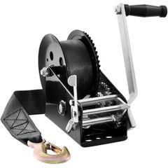Βαρούλκο χειρός VEVOR, χωρητικότητα έλξης 1587,6 kg, Βαρούλκο ρυμουλκούμενου σκάφους Βαρούλκο βαρέως τύπου σχοινιού με ιμάντα πολυεστέρα 1005,8 cm και καστάνια διπλής κατεύθυνσης, χειροκίνητο βαρούλκο