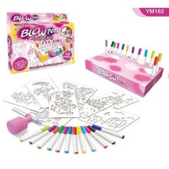 Μαρκαδόροι Spray Ζωγραφικής Ροζ Blow Pens με Πλακέτες Σχεδίων