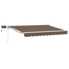 Χειροκίνητο πλαίσιο τέντας με LED Taupe 5 x 3 m 3426395