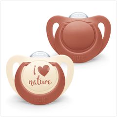 Πιπίλα Σιλικόνης Nuk For Nature 6-18m Κόκκινο - Λευκό
