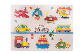 Ξύλινο Παζλ Μεταφορικά Μέσα Με Χερούλι Martin Toys