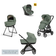 Inglesina Σύστημα Μεταφοράς Electa Quattro Χρώμα Murray Green Με Σκελετό Total Black Και Παιδικό Κάθισμα Αυτοκινήτου Darwin Infant