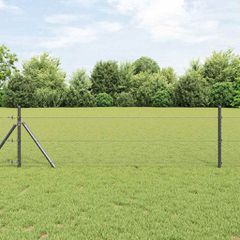 vidaXL Έξιγωνο φράχτη σταθερού εδάφους 25 x 0,5 m Γκρι Δίχτυ