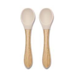 Σετ Κουτάλια Σιλικόνης Και Μπαμπού Natural Beige Lorelli