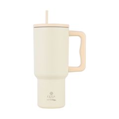Estia Θερμό Straw Tumbler XL 900ml Save the Aegean Lilly White