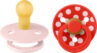 BIBS Studio Collection Σετ Πιπίλες 2τμχ Polka Dot Blossom/Candy Apple Στρόγγυλη No1