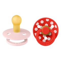 BIBS Studio Collection Σετ Πιπίλες 2τμχ Polka Dot Blossom/Candy Apple Στρόγγυλη No2