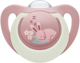 Nuk Πιπίλα Σιλικόνης First Choice Night 0-6m Bunny