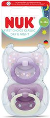 Nuk Πιπίλα Σιλικόνης First Choice Day & Night 18-38m Μωβ