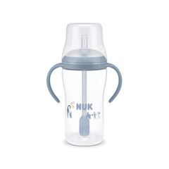 Nuk Perfect Match Εκπαιδευτικό Μπιμπερό Με Καλαμάκι Σιλικόνης & 2 Λαβές 8+m Penguin 260ml