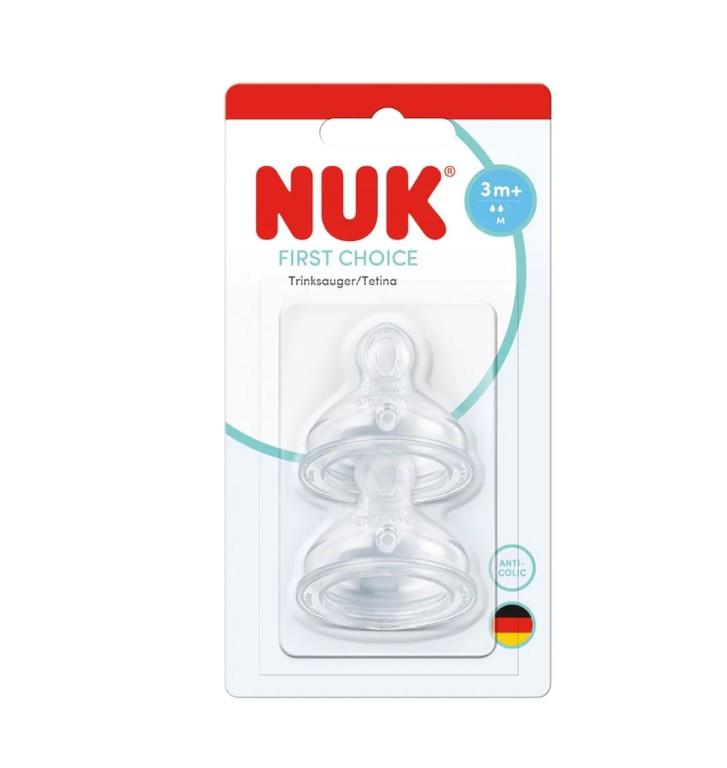 Nuk First Choice Θηλή Σιλικόνης 3m+ Medium 2τμχ