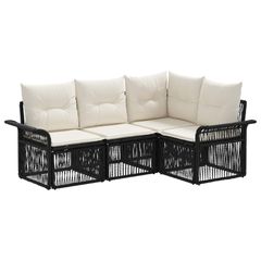 Σετ Καναπέ Κήπου 4 τμχ. Μαύρο συνθετικό ρατάν 3434821