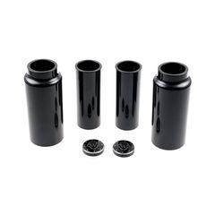 Cult-Werk, 6-piece fork tube cover kit. Gloss black. Logo