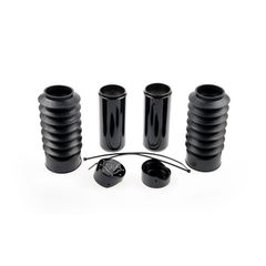 Cult-Werk, 6-piece fork tube cover kit. Gloss black. Logo