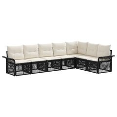 Σετ Καναπέ Κήπου 7 pcs Μαύρο συνθετικό ρατάν 3434839