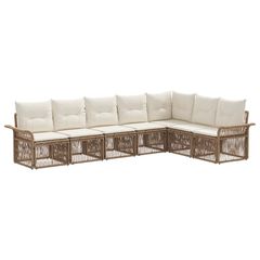 Σετ Καναπέ Κήπου 7 pcs Μπεζ συνθετικό ρατάν 3434841