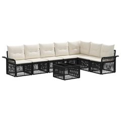 Σετ Καναπέ Κήπου 8 pcs Μαύρο συνθετικό ρατάν 3434842
