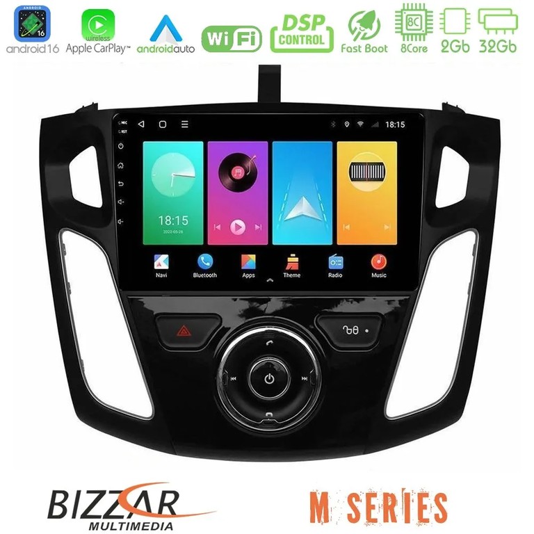 Bizzar M Series 8Core Android16 2+32GB Ford Focus 2012-2018 Navigation Multimedia Tablet 9"