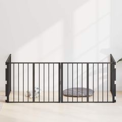 vidaXL Πόρτα Σκύλου 4 pcs Μαύρο 80 x 60 cm Επικαλυμμένος Χάλυβας