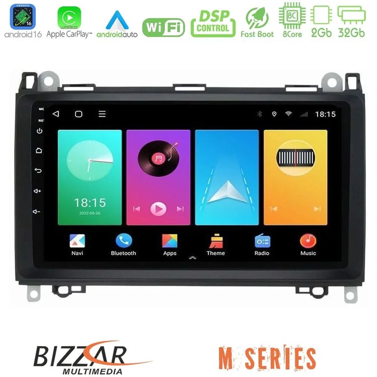 Bizzar M Series 8Core Android16 2+32GB Mercedes A/B/Vito/Sprinter Class Navigation Multimedia Tablet 9"