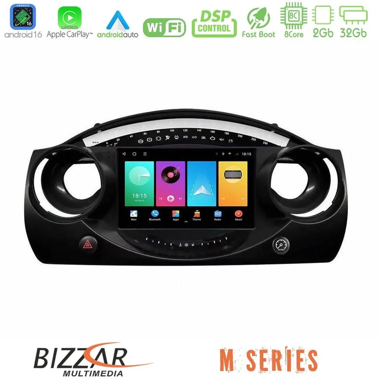Bizzar M Series 8Core Android16 2+32GB Mini Cooper R50 Navigation Multimedia Tablet 9"