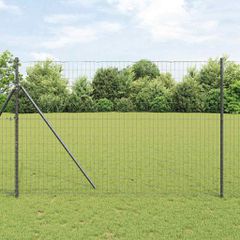 vidaXL Φράχτης Εuro Γκρι 1,6 x 10 m Σίδηρος με επικάλυψη PVC