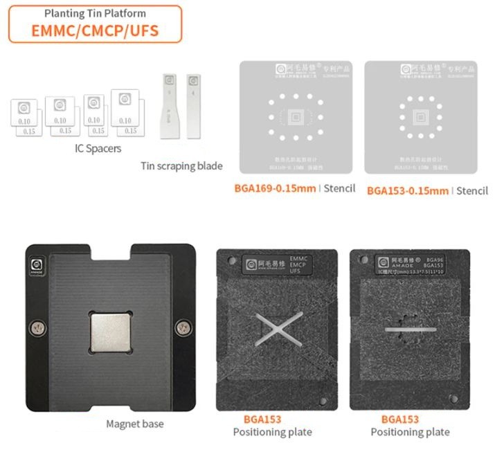 EMMC BGA REBALLING SET 2PCS STENCIL