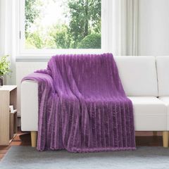 vidaXL Ριχτάρια 6 τμχ. Μοβ 200 x 150 cm 4.75 kg Μαλλί