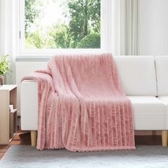 vidaXL Ριχτάρια 6 τμχ. Ροζ 200 x 150 cm 4.75 kg Μαλλί