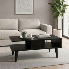 Τραπεζάκι σαλονιού Andros Megapap χρώμα sencron black 90x54x39,6εκ.