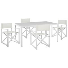 ΣΕΤ ΤΡΑΠΕΖΑΡΙΑΣ 5ΤΜΧ DUPRE HM21021 ΚΑΡΕΚΛΕΣ ΑΛΟΥΜ. & ΜΕΤΑΛ.ΤΡΑΠΕΖΙ 150x90εκ--ΛΕΥΚΟ