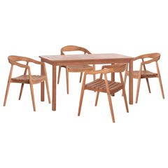 ΣΕΤ ΤΡΑΠΕΖΑΡΙΑΣ ΕΞ.ΧΩΡΟΥ 5ΤΜΧ EBENIZER HM10915 ΞΥΛΟ TEAK ΣΕ ΦΥΣΙΚΟ