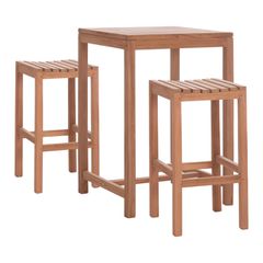 ΣΕΤ ΤΡΑΠΕΖΙ ΜΕ 2 ΣΚΑΜΠΟ ΜΠΑΡ PRESSCOT HM10918 ΞΥΛΟ TEAK ΣΕ ΦΥΣΙΚΟ ΧΡΩΜΑ
