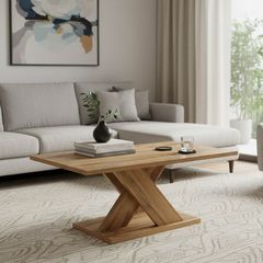 Τραπέζι σαλονιού Solange pakoworld χρώμα sonoma 110x55x47.5εκ