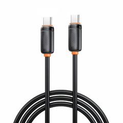 XO NB-Q302B Καλώδιο Φόρτισης & Μεταφοράς Δεδομένων Type-C σε Type-C 60W Μαύρο 1m