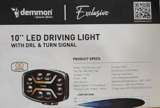 Προβολέας LED 25cm (10’’) 48W – DRL + Φλας – demmon 12/24V-thumb-4