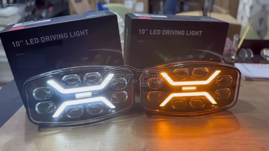 Προβολέας LED 25cm (10’’) 48W – DRL + Φλας – demmon 12/24V