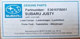 Μπάρες οροφής - Σχάρες (roof rack crossbar) για SUBARU Justy G3X - Γνήσιες καινούργιες