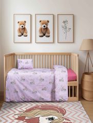 Βρεφικό Σετ Σεντόνια BEARSLEEP Ροζ Σετ σεντόνια λύκνου: 70 x 120 εκ. MADI