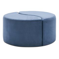 Σκαμπώ Alis βελούδινο χρώμα μπλε 80x80x40εκ.