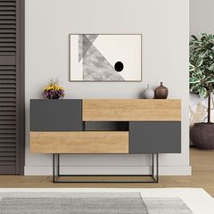 Μπουφές Eros sapphire oak - ανθρακί 145x40x82εκ.