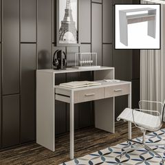 Κονσόλα - Γραφείο εργασίας Nena χρώμα λευκό 99x36/58x88εκ.