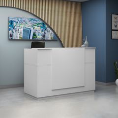 Γραφείο υποδοχής - reception Gemini χρώμα λευκό 180x70x110εκ.