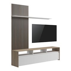 Σύνθετο σαλονιού Delfina σε sonoma με λευκή απόχρωση 190x40x199.5εκ