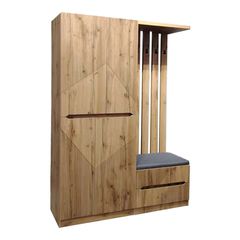 Έπιπλο εισόδου Zomie σε oak απόχρωση 131x41.5x180.4εκ