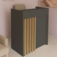 Γραφείο υποδοχής - reception Karibu με LED χρώμα ανθρακί - sepet oak 90x40x100εκ.