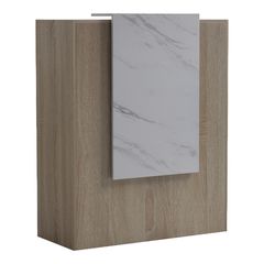 Γραφείο reception Zowel με led sonoma-λευκή όψη μαρμάρου 90x40x110εκ