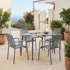 Τραπεζαρία Heven Vista σετ 5τεμ ανθρακί αλουμίνιο 120x70x72εκ
