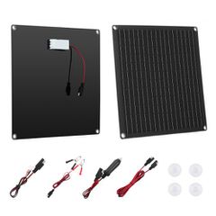 Φορτιστής μπαταρίας VEVOR 20W 12V Solar Panel, Συντηρητής Solar Battery Trickle Charger με ενσωματωμένο έξυπνο χειριστήριο & 3 καλώδια σύνδεσης, IP67 Αδιάβροχο φορητό για RV Car Motorcycle Van Camper